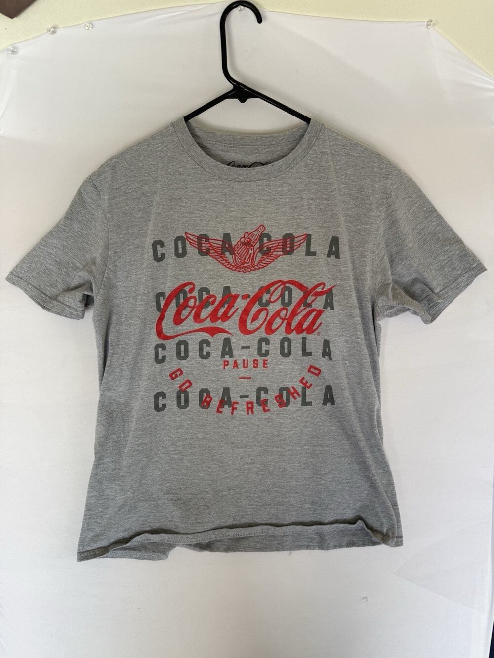 Coca-Cola Pause Go Refreshed Graphic Tee Gray Size L A101